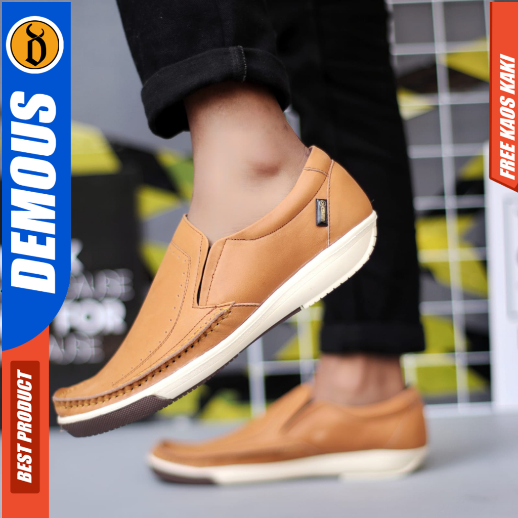 DEMOUS Sandro - Sepatu Formal Casual Hitam Kulit Kerja Pria