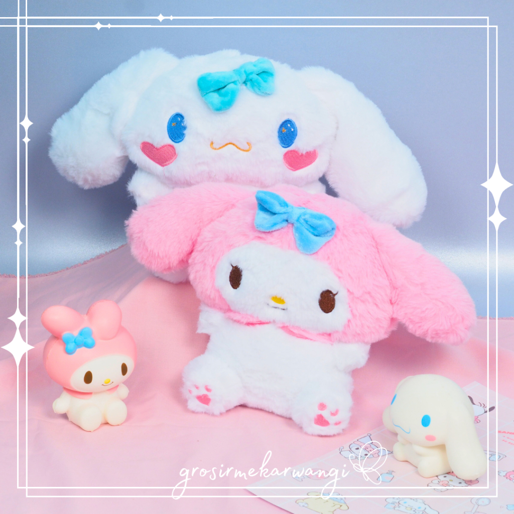 Boneka Sanrio Kuromi Cinnamoroll My Melody Stuffed Plush Mainan Boneka Mewah Besar Hadiah Anak