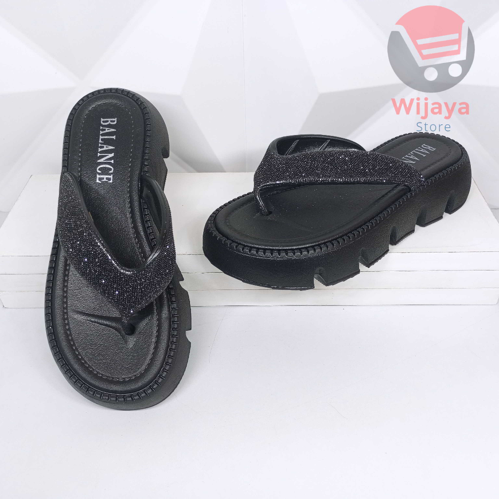 Sandal BALANCE 8386 Wedges Jepit Wanita Sendal Motif Blink Import Cewek Perempuan 0518