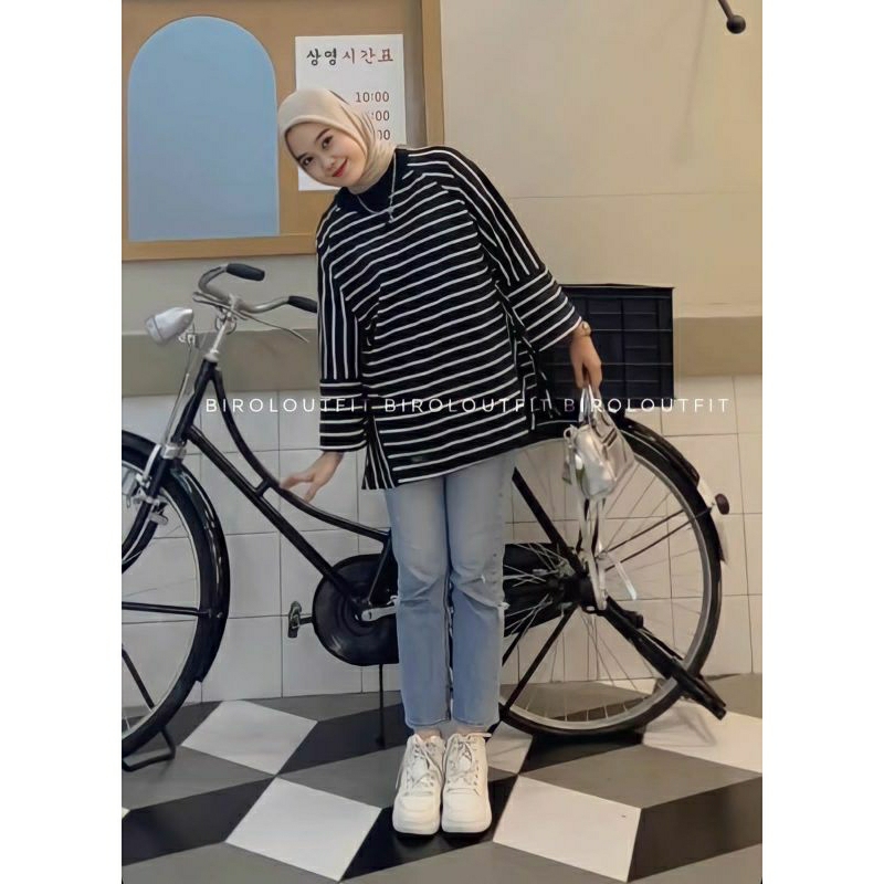 ZEA KAOS OVERSIZE/KSOS STRIP/KAOS HIJAB