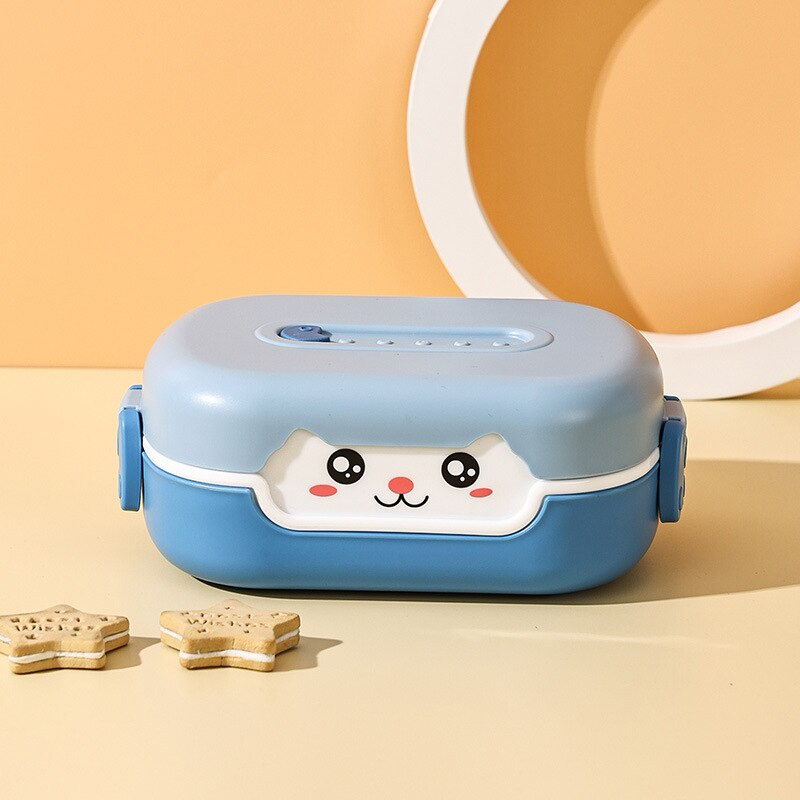 KOTAK MAKAN NEKO / LUNCH BOX KUCING PORTABLE 2 SEKAT F1101