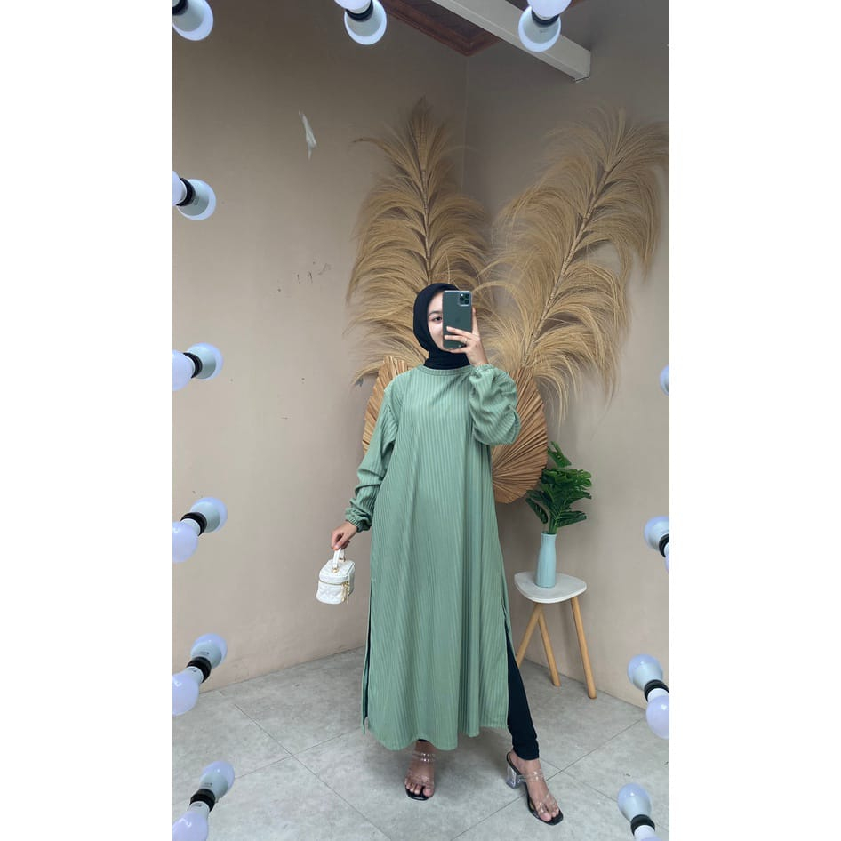 Dress Knit Hornet Bisa Jumbo Gamis Rajut Casual Wanita Terbaru