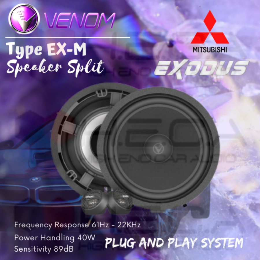 Venom Exodus EX-M for Mitsubishi Speaker Split 2-Way Audio Pintu Mobil