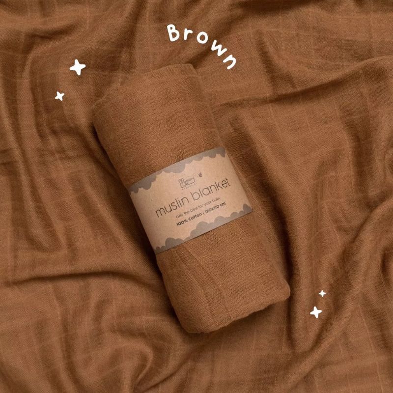 MemoryLife - Premium Plain Muslin Baby Blanket Swaddle | Kain Bedong Muslin Polos Selimut Bayi | MemoryLife Essentials
