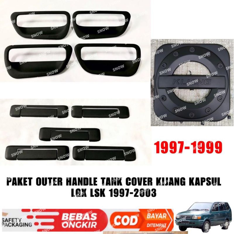 Paket Outer Handle Tank Cover Kijang Kapsul krista LGX LSK 1996 1997 2000 2001 2003 Hitam