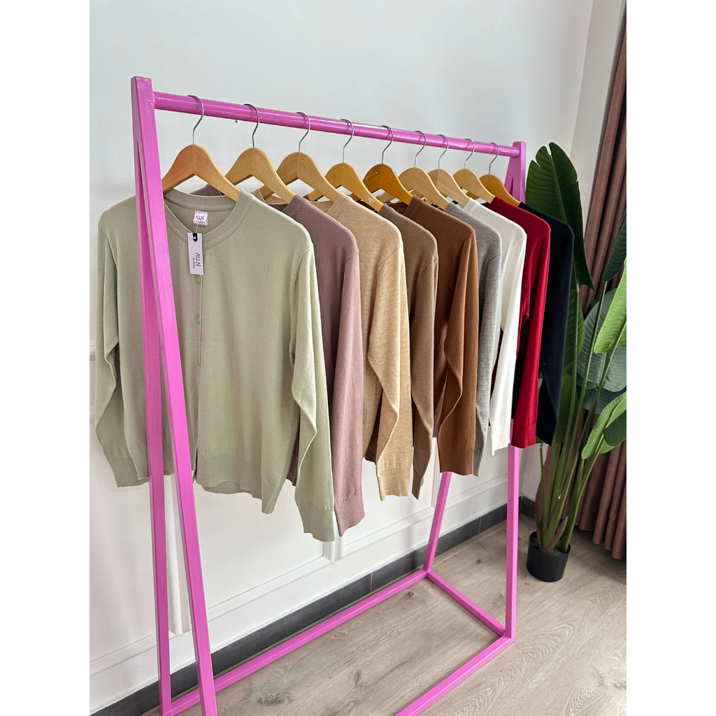 [ALLN Knitwear] Yora cardigan Polos Atasan Wanita