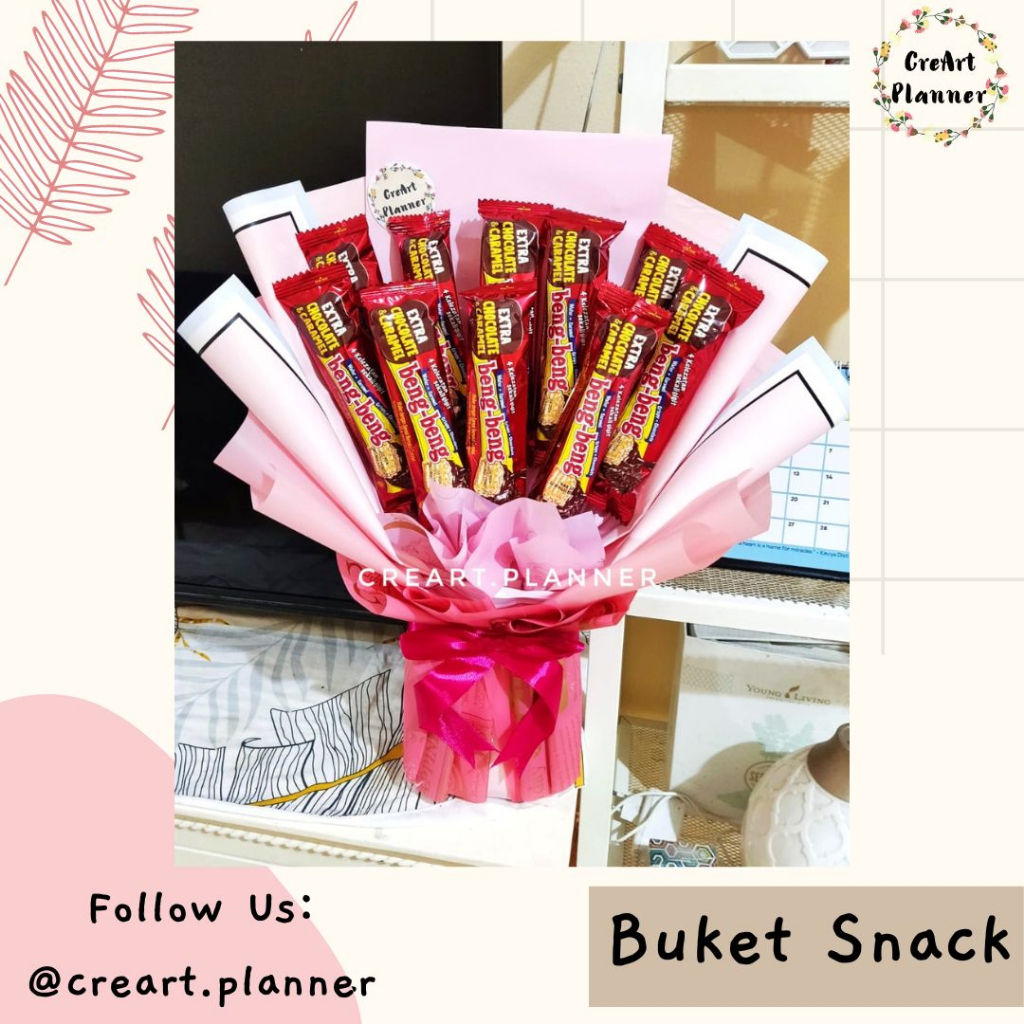Buket Wisuda.Graduation.Beng beng.Oreo.Hampers.Silverqueen.Buket Snack.Bucket Snack.Bouqet Snack 4