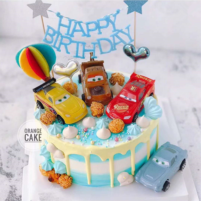 Topper Cake Kue Ulang Tahun Mainan Kereta Thomas Car Mobil Truk Ultah Penghias Tart Figure