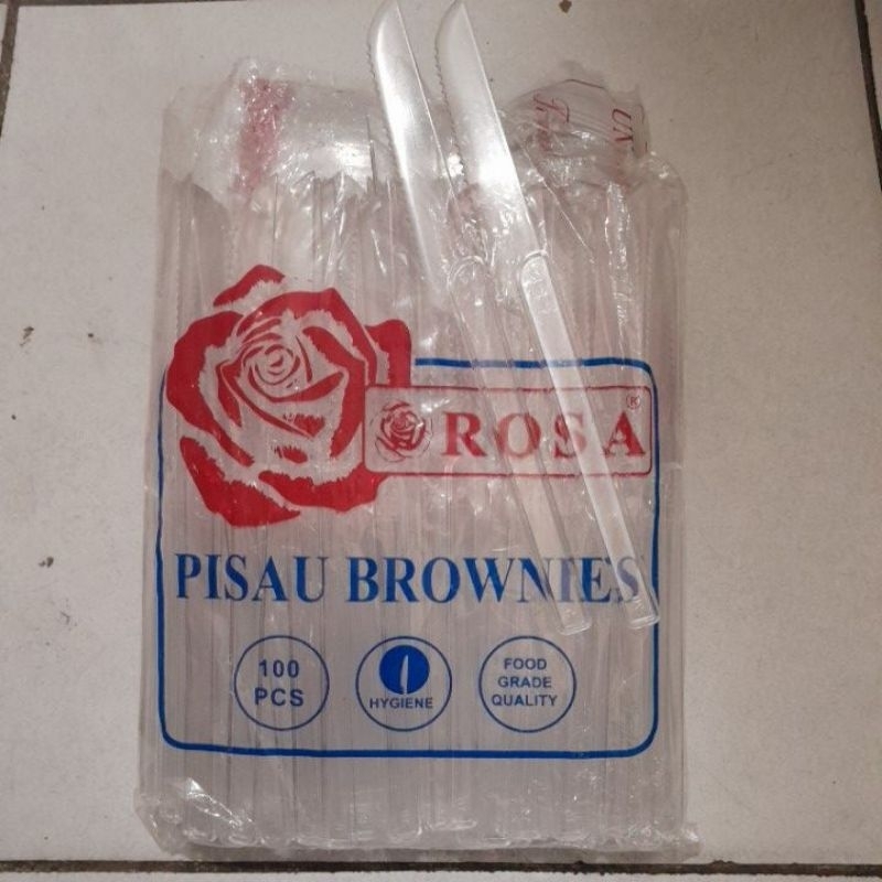 pisau plastik pisau kecil pisau brownies isi 100