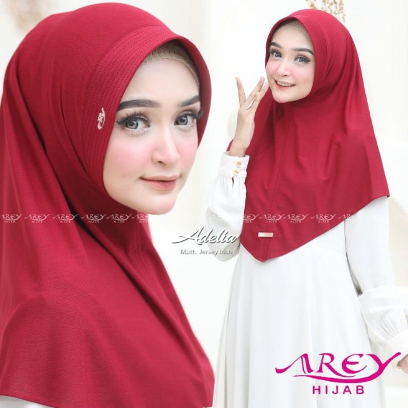 (Original Arey) ADELIA •jilbab instan jersey irish•hijab instan pet polos