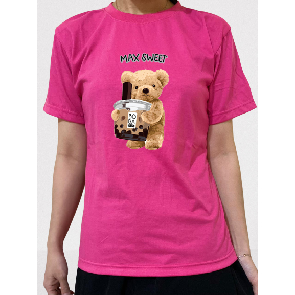 kaos oblong distro perempuan teddy bear / baju atasan t-shirt wanita dewasa beruang / pakaian cewe s