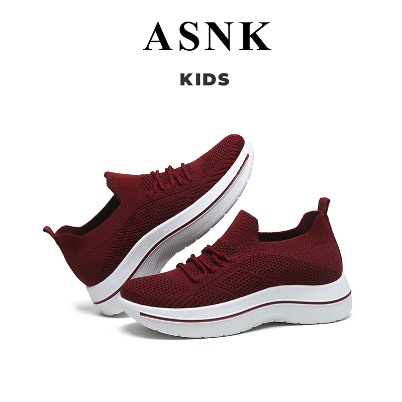 [GROSIR][COD] SEVEN_DAY SEPATU SLIP ON RAJUT SNEAKERS ANAK CEWEK COWOK USIA 7-9 THN WM2330 MAROON