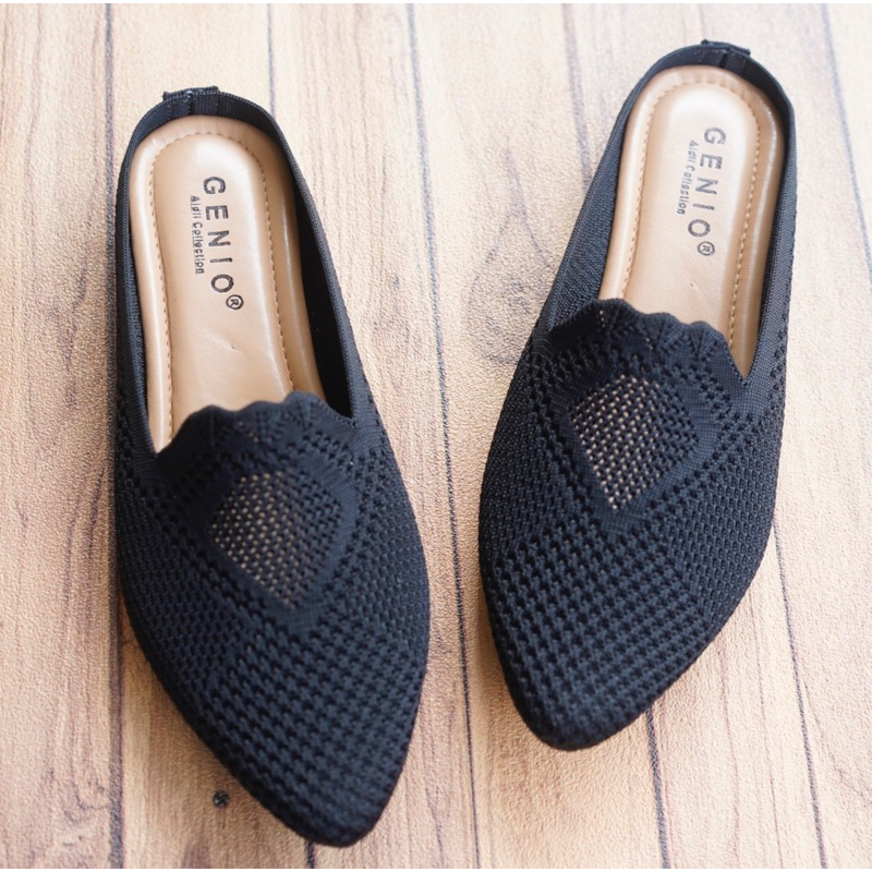 SEPATU FLAT RAJUT IMPOR WANITA GENIO