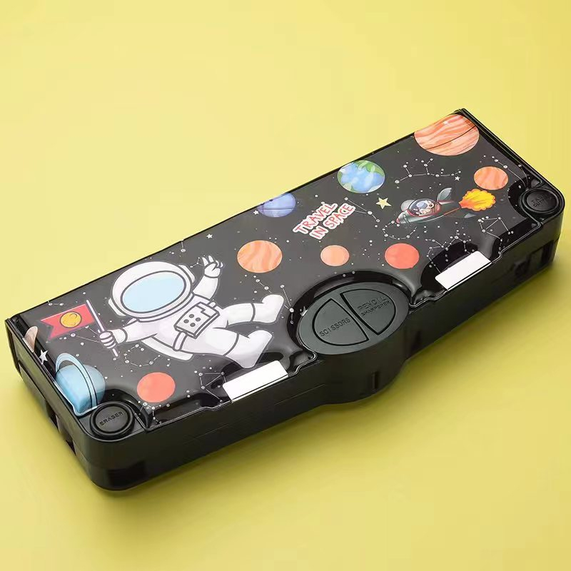 Tempat Pensil Multifungsi Motif Unicorn Dinosaurus Astronot Untuk Anak Paud SD TK Kotak Pensil Pola Kartun 2 Lapis Import Berkualitas Kado Anak Keren