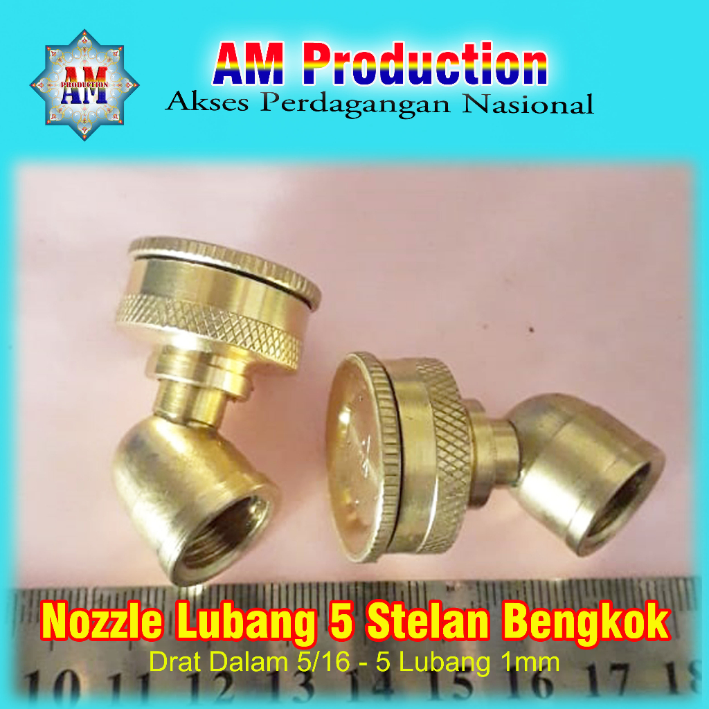 Nozzle Lubang 5 Stelan Bengkok Kuningan