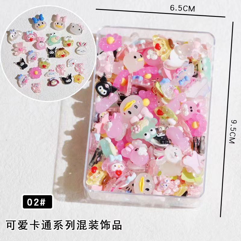 1BOX RESIN 3D TSUMTSUM DEKORASI NAIL ART BOW MIX STYLE BEST SELLER / 3D KARAKTER INSTANT NAIL ART