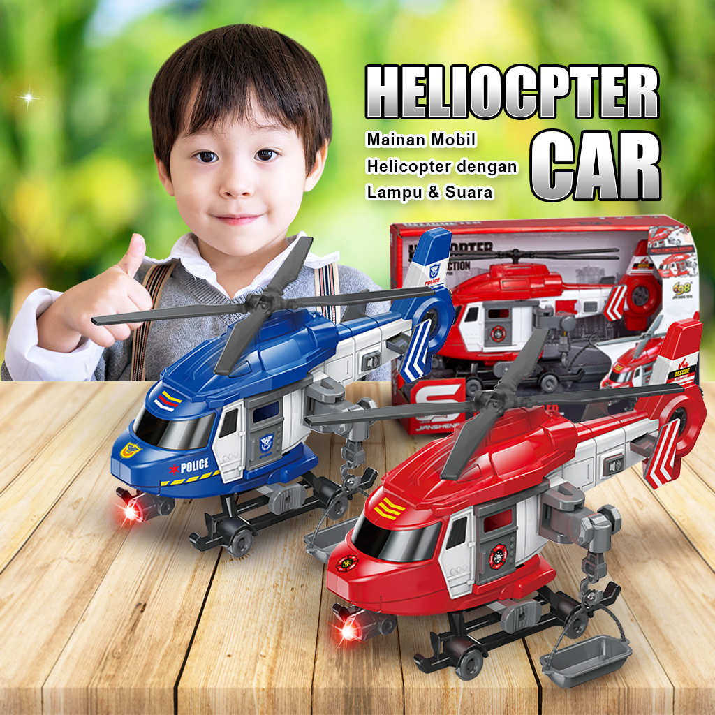 Mainan Simulasi Model Helikopter Pintu Dapat Dibuka Dengan Suara Dan Lampu Untuk Hadiah