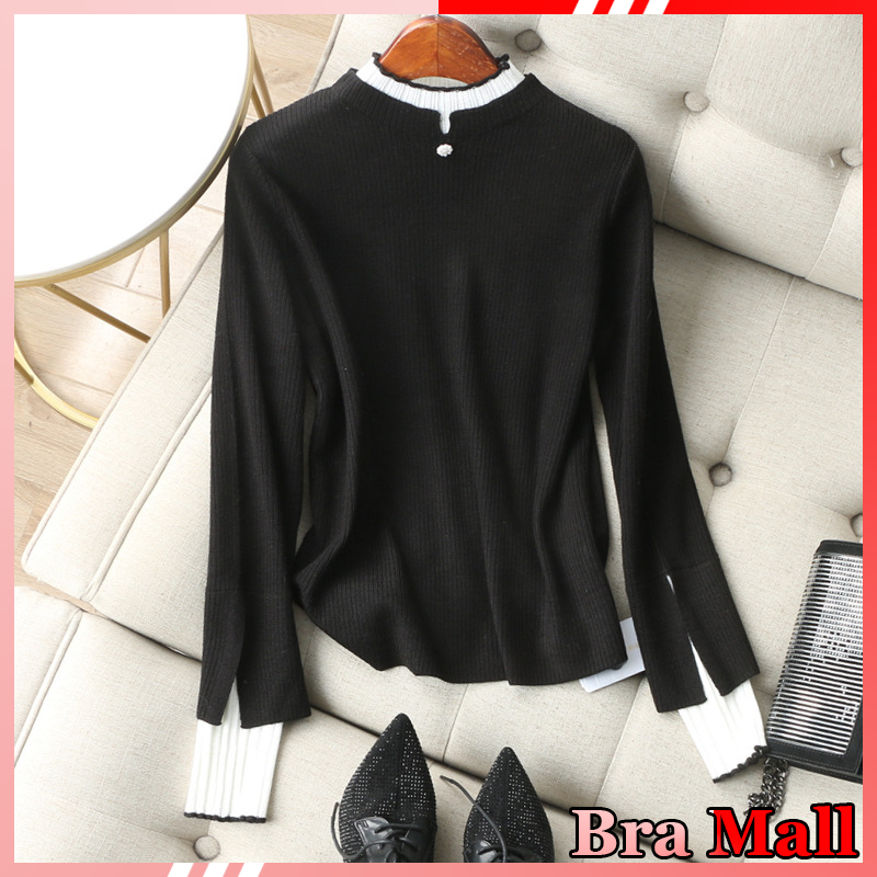 【 Bra Mall 】BJ-052 Atasan Korean Style Turtleneck Lengan Panjang Rajut Import Premium | Korean Dress Vintage Turtleneck Drakor Drama Korea