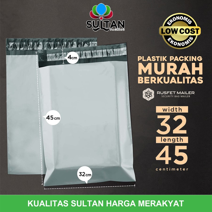 

Plastik Polymailer Pack LOW COST GRAY Amplop Polimailer Rusfet 32x45cm