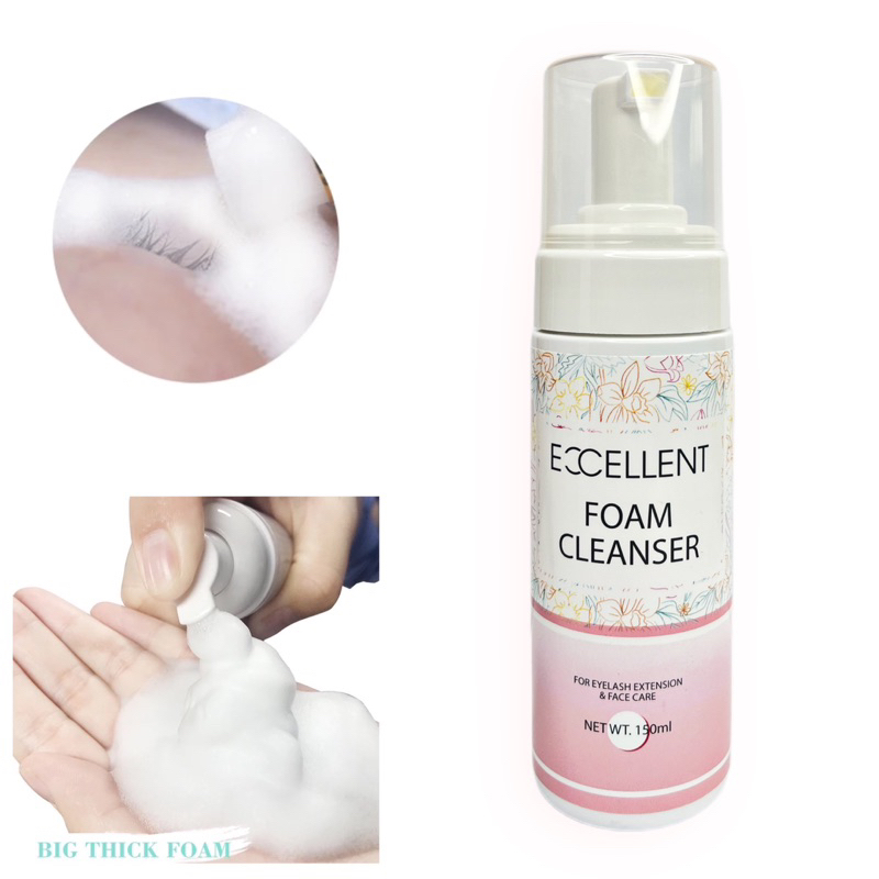 EXCELLENT FOAM CLEANSER FOR EYELASH EXTANSION &amp; FACE CARE 150ML