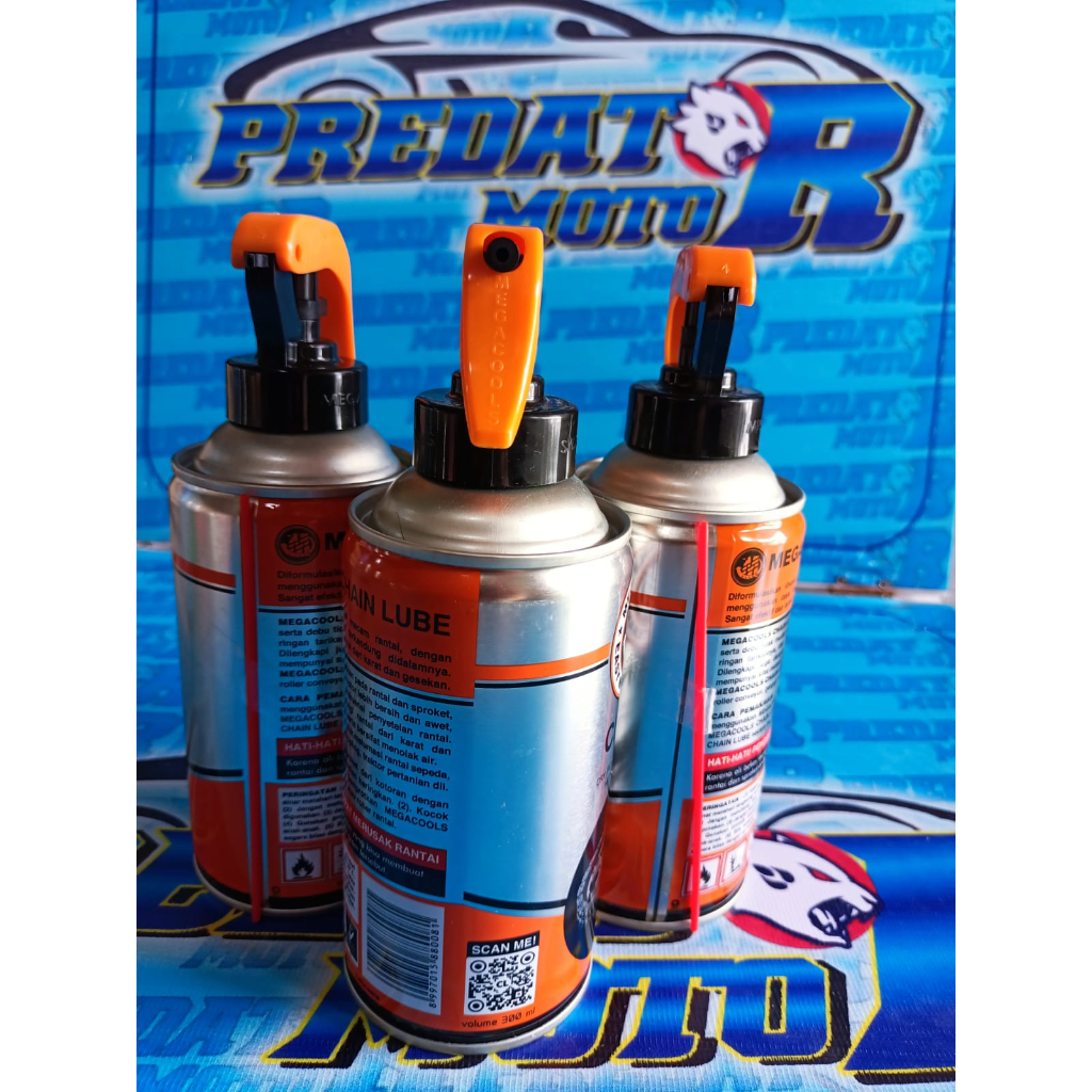 CAIRAN PEMBERSIH PELUMAS GEMUK RANTAI MEGACOOLS CHAIN LUBE 300ML