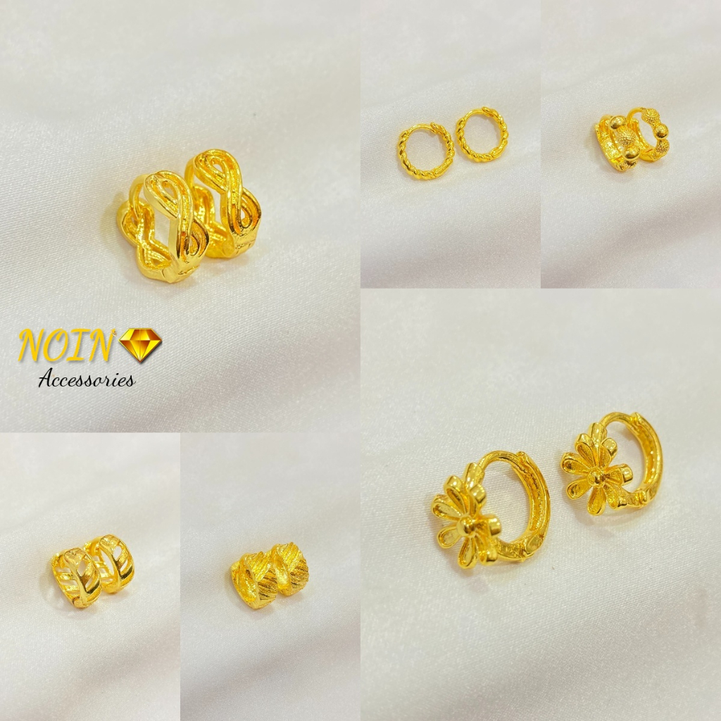 Anting Jepit / Anting Catok Warna 24 Karat Polos Lapis Emas Korean Style