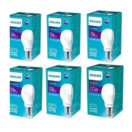 Lampu Philips Essential LED Bulb 3W 5W 7W 9W Watt E27 6500K Putih