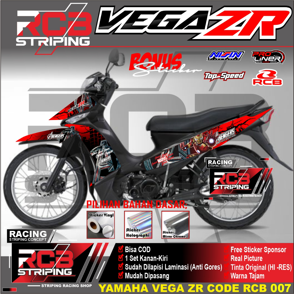Sticker Striping Variasi Vega ZR - Striping Motor Vega ZR SEMY FULLBODY, RCB 007