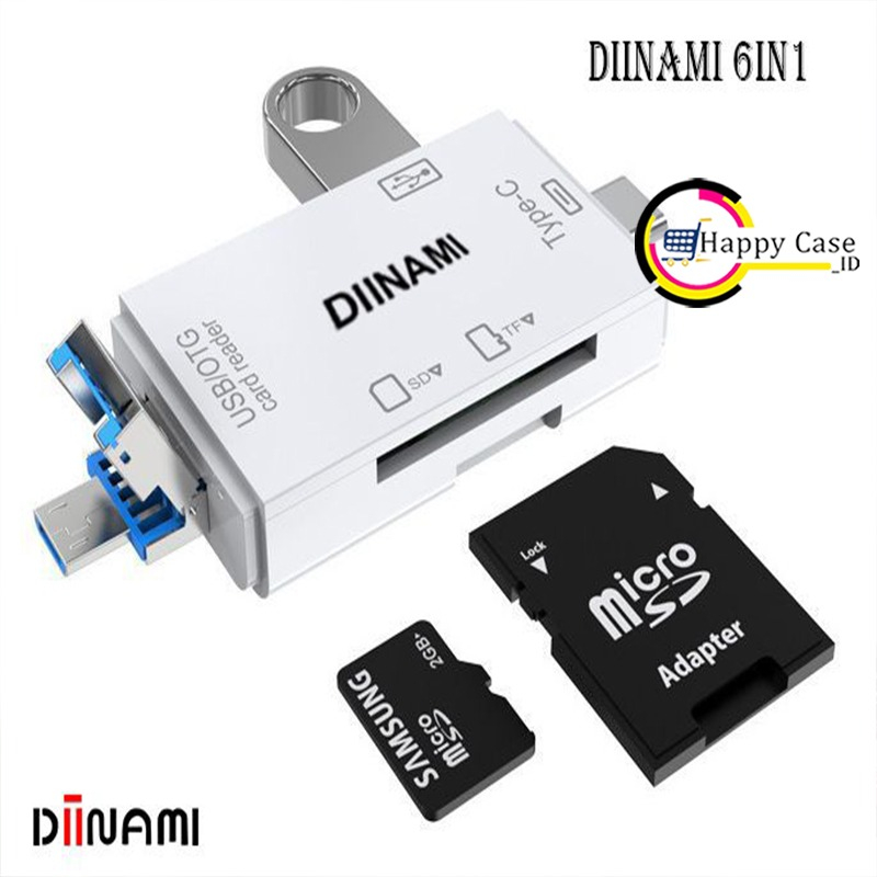 HC DIINAMI High Speed 6 in 1 OTG Card Reader USB 3.0 SD TF Micro SD Card Reader Type C Micro OTG Car
