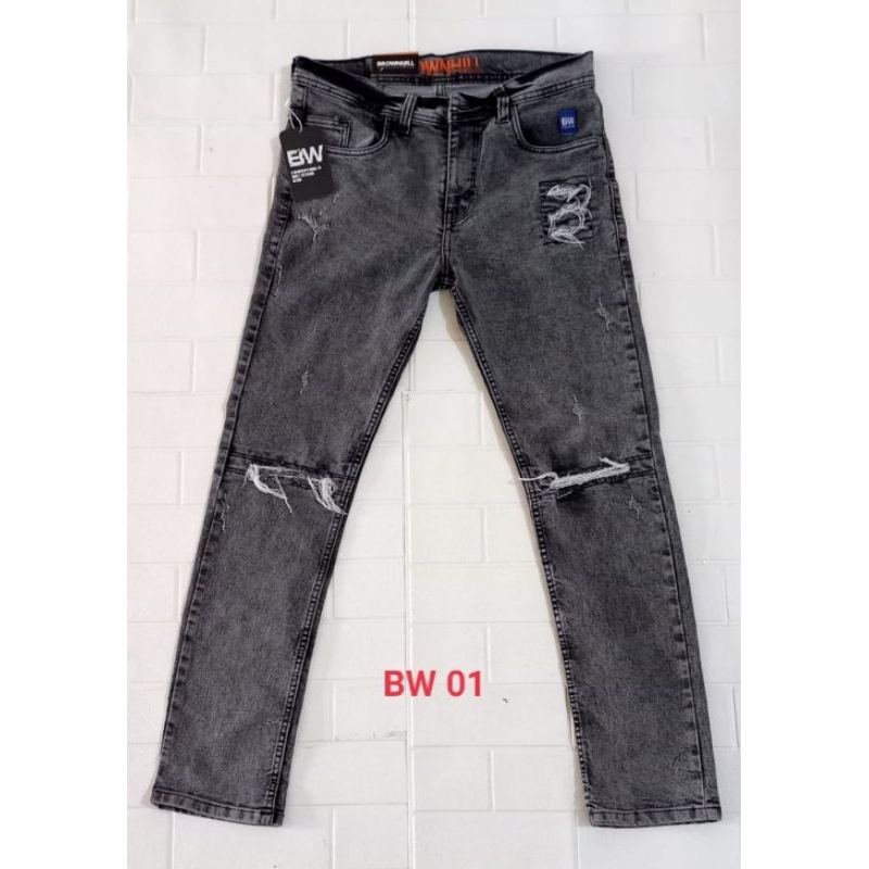 BEST SELLER✅️celana jeans beestret/celana jeans sobek sobek abu snow/abusnowblack