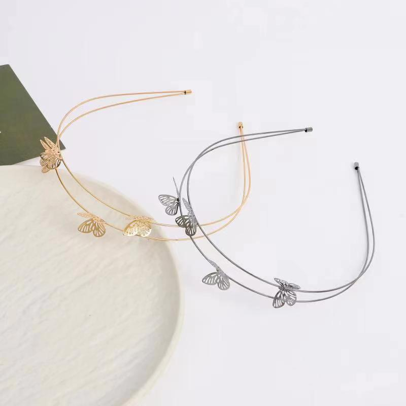 (Hello Girl)B79 Bando Wanita Metal Hias Kupu Kupu Gaya Korea Import