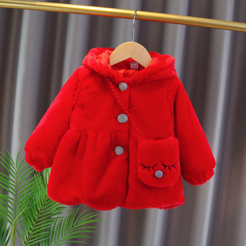 Jaket Bulu Bayi Anak Perempuan Lembut Halus Import / Jaket Winter Anak Korea / Jaket Hoodie Tebal  Hangat Bayi Anak Cewek