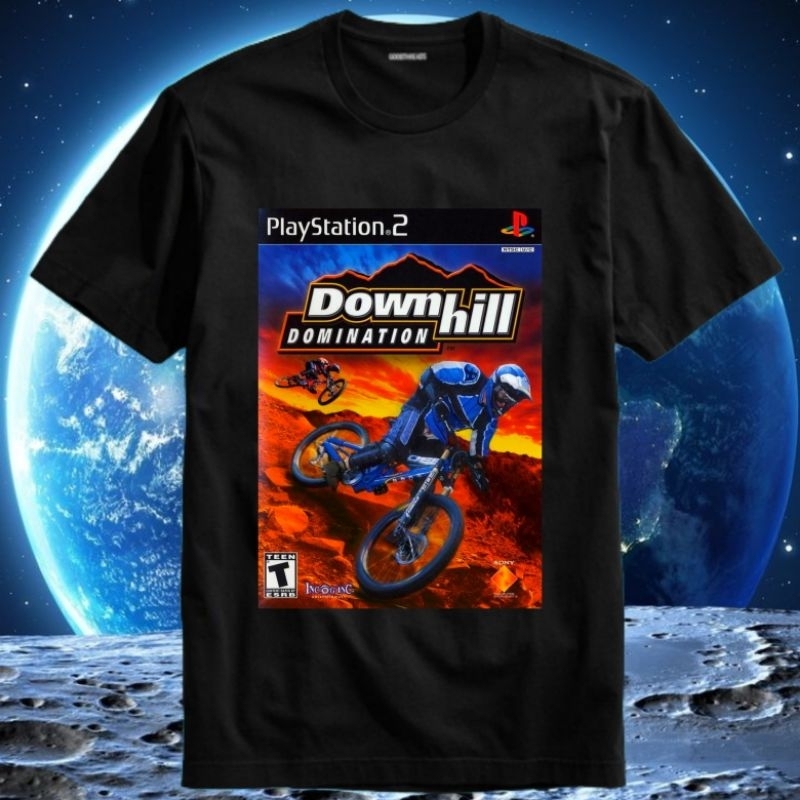 Baju Kaos Tshirt T Shirt Pria Laki Cowok Cewek Perempuan Unisex Game Ps2 Ps 2 Nostalgia Downhill Dow