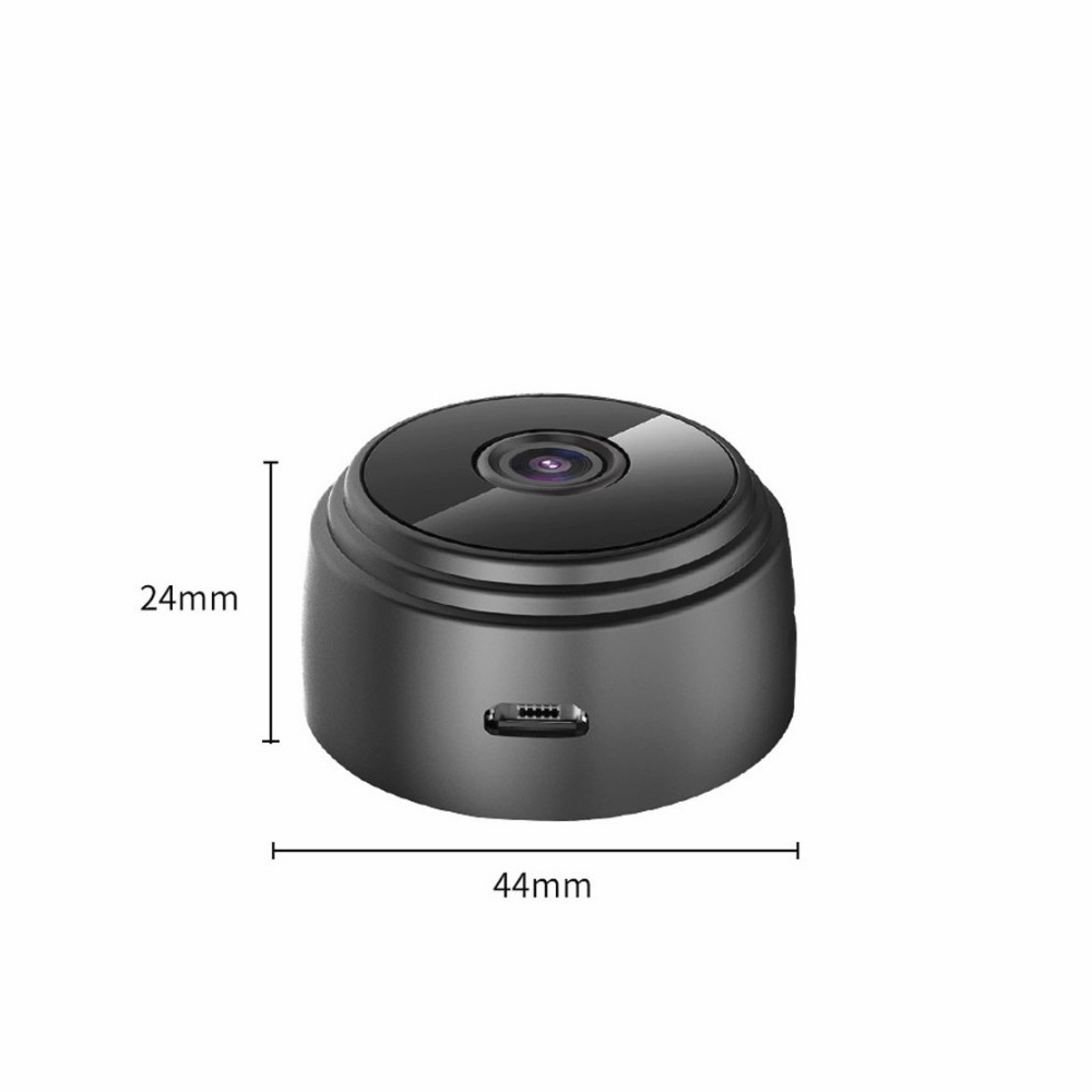 IP Camera Mini WiFi CCTV Wide Angle Nightvision 1080P - A9NV Taffware - Black