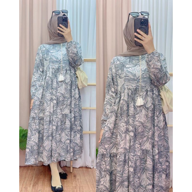 MIDI DRESS CANTIK RAYON PREMIUM KEKINIAN TERLARIS