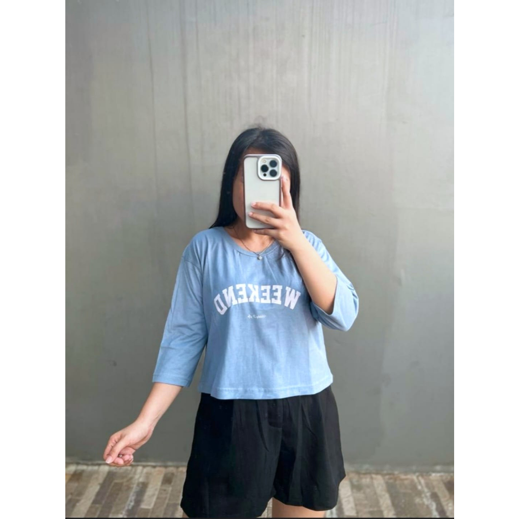 CROP TOP POLOS LENGAN PANJANG ONECK COTTON | BAJU KAOS TUMBLR CROP TEE TSHIRT KAOS KOREA FASHION WANITA