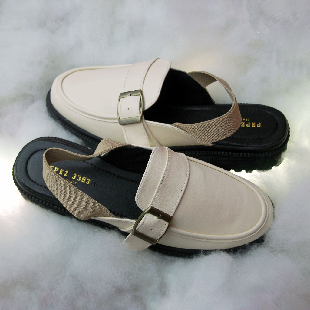 pepez3393- Sepatu Sandal Wanita Docmart Bustong Tali Cream Matte Premium Quality PPZ 05