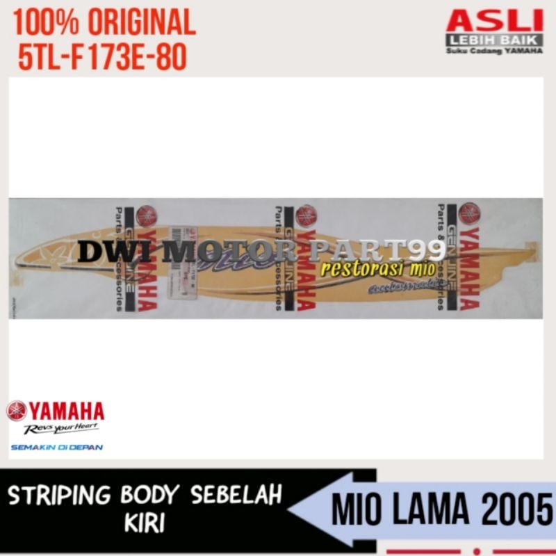 STRIPING GRAPHIC BODY BELAKANG MIO SPORTY KUNING 2005 BUNGGA 2 BAGIAN ORIGINAL ORI YAMAHA