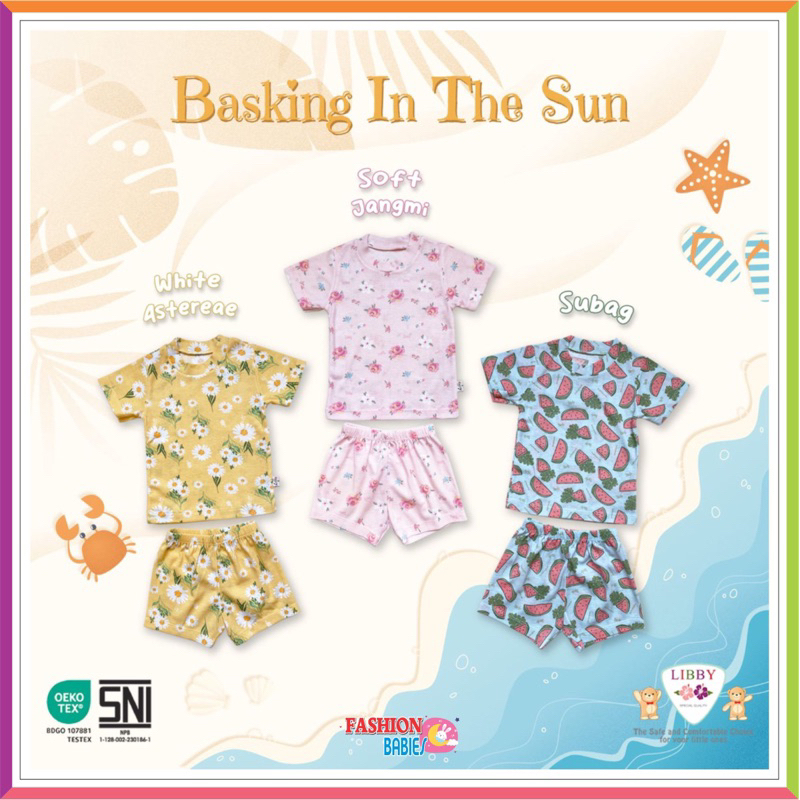 NEW LIBBY OBLONG RIB COTTON TIPIS MOTIF BASKING IN THE SUN | SETELAN OBLONG ❤ FashionBabies ❤