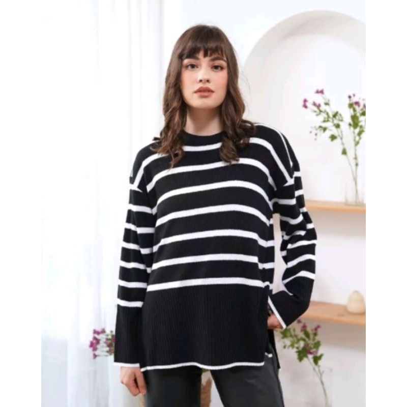 Sweater rajut oversize-Haru-Knit/Sweater wanita atasan Rajut