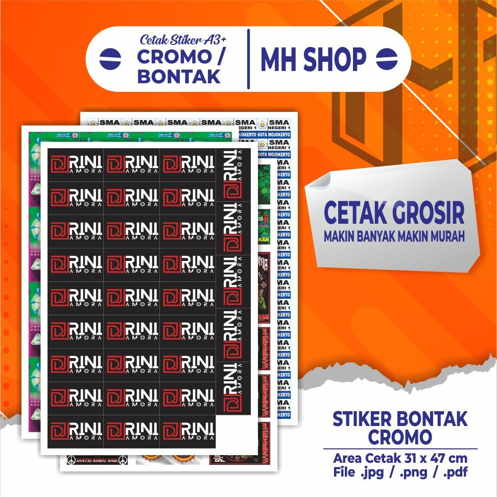 

CETAK STIKER LABEL MAKANAN BAHAN BONTAK ATAU CROMO A3+