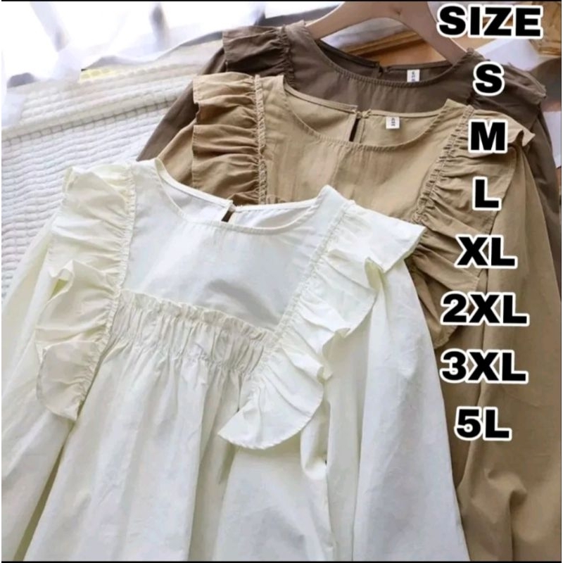 Asoka Shirt- Blouse Jumbo - Blouse Crinkle - Size S M L XL XXL 3XL 5L - Big Size - Over Size - Korean Style - Blouse Polos