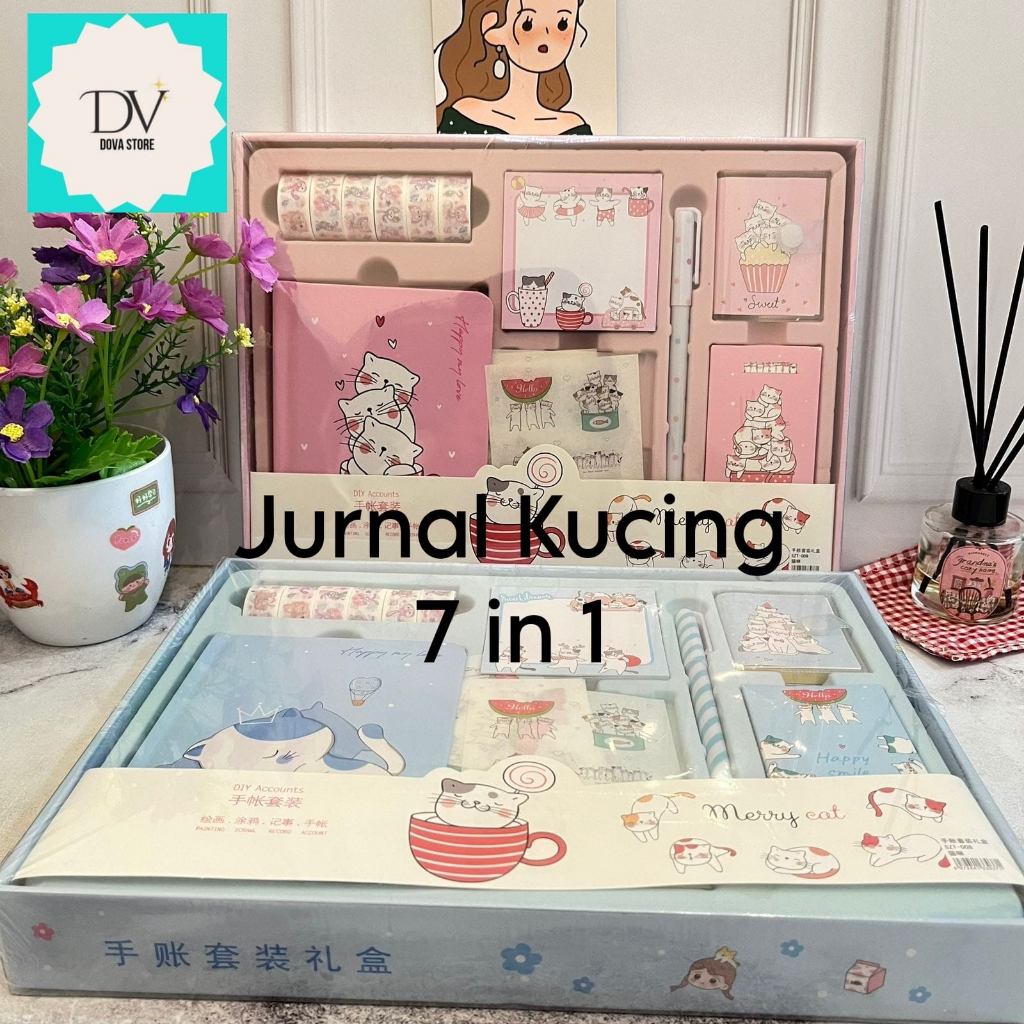 

PAKET JURNAL 7 IN 1 KUCING SET ALAT TULIS PAKET JURNALING LUCU IMUT