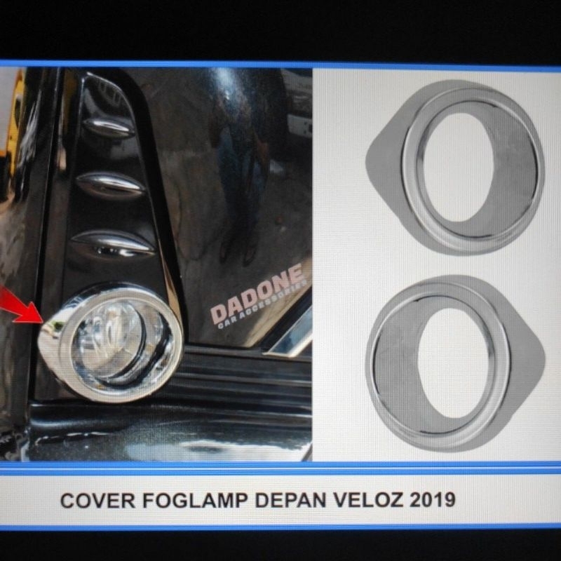 cover ring lampu foglamp bumper depan mobil toyota veloz velos 2019 2020 2021 crome chrome tempel