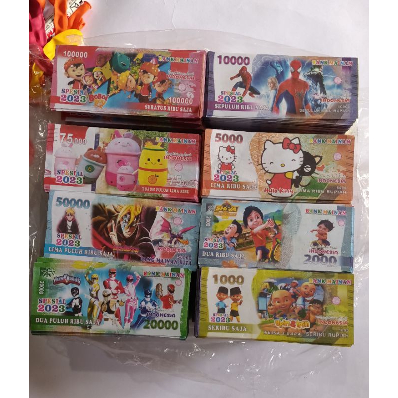 100PCS UANG MAINAN KARAKTER