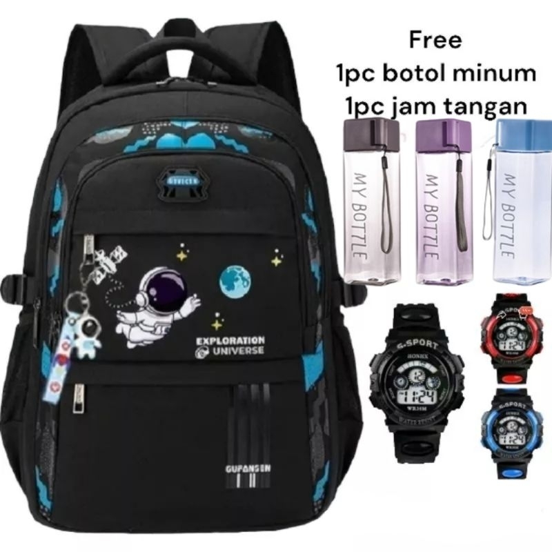 Tas sekolah anak laki laki astronot tas ransel untuk anak SD SMP FREE