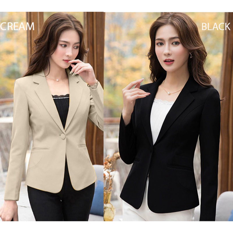 Blazer kantor side pocket kancing wanita / women formal blazer kerja wanita