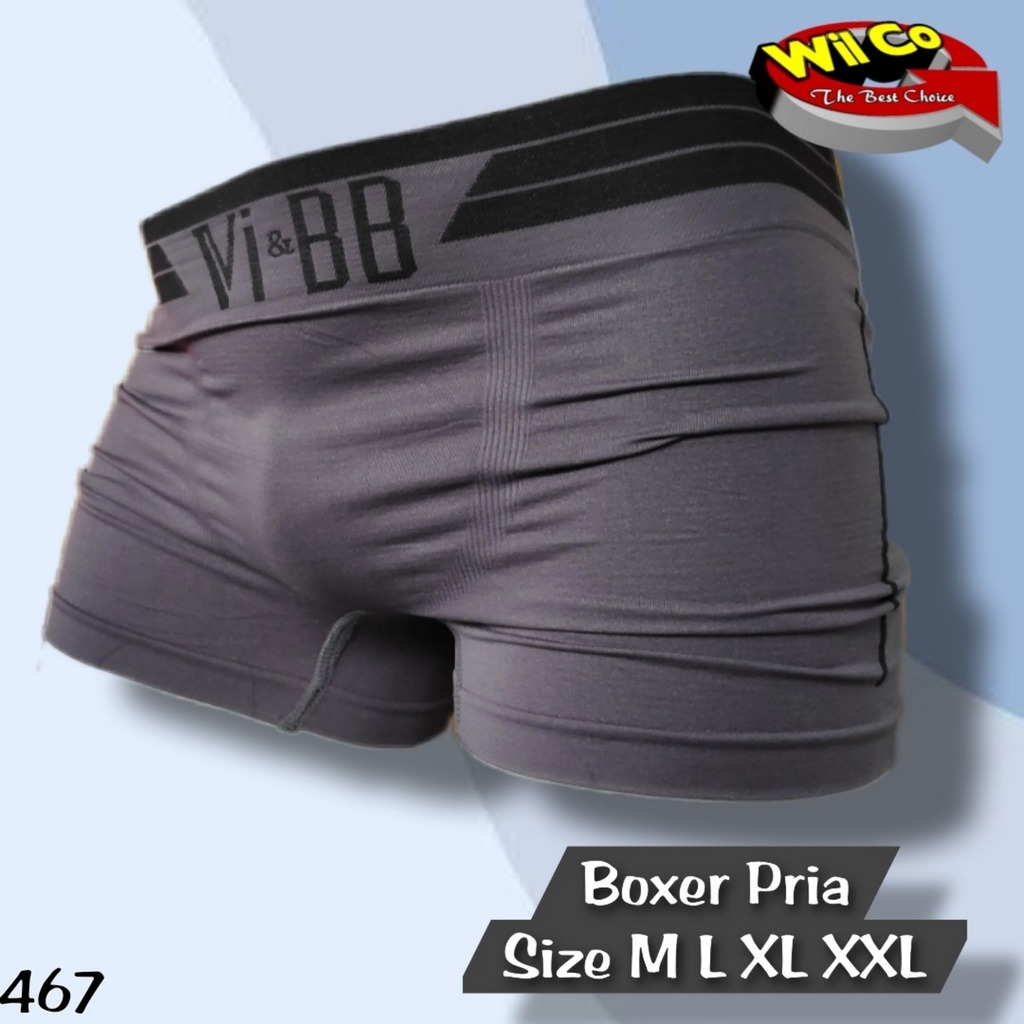 Boxer ViBB - Grosir 3 - 6 Pcs Rajut Pria Dewasa | Celana Dalam CD Seamless Spandex Tanpa Jahitan VBB V V&amp;BB Vi-BB V-BB - Vi &amp; BB Vi&amp;BB Cowo Cowok | Sguna Setengah Underwear FFF Sintetis impor premium jumbo halus