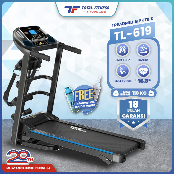 TOTAL FITNESS Treadmill Elektrik Electric Manual Multifungsi TL-619
