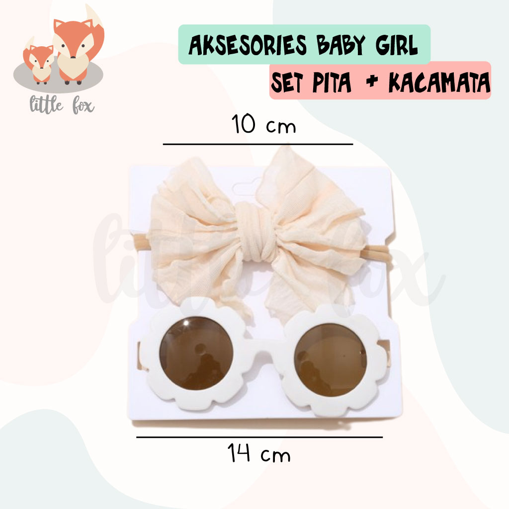 Set Pita Kacamata Bayi Fashion Anak Cewek / Baby Girl Newborn Perempuan Aksesoris Topi